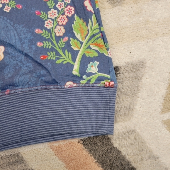 PIP STUDIO blue floral knit tunic top size small - Picture 6 of 8